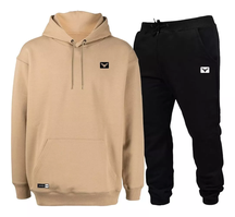 conjunto-de-frio-moletom-com-capuz-canguru-flanelado-preto - Imagem