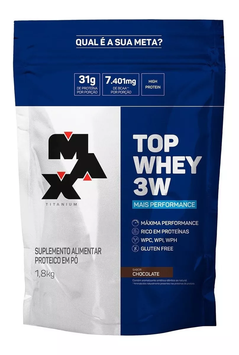 top-whey-3w-mais-performance-18kg-max-titanium-sabor-chocolate - Imagem