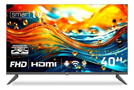 Smart TV HQ 40" Full HD tela sem bordas Android 12 design Slim HQS40NKHM