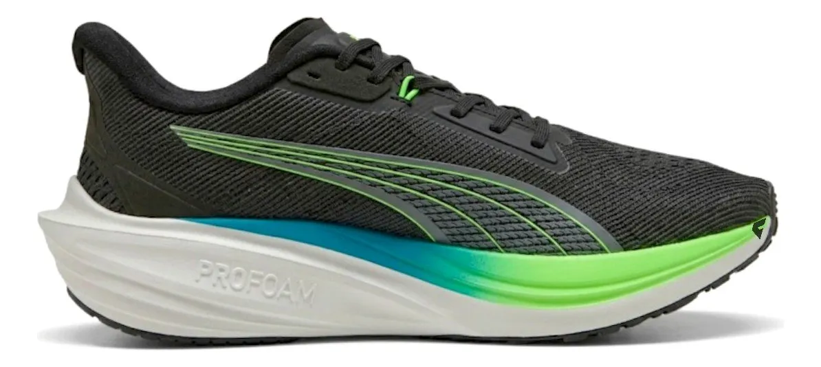 Tenis Puma Darter Pro Masculino Preto Azul E Verde Liso