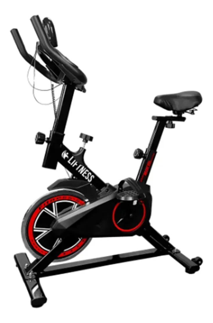 Bicicleta Ergométrica Bike Spinning Para Exercícios Com Volante e Display LCD