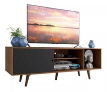 Rack Madesa Dubai Para Tv Até 65 Polegadas Com Pés Cor Preto/Rustic 60248N5ZPP