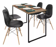 set-mesa-120x60-4-cadeiras-eames-p-sala-de-jantar-vintage - Imagem