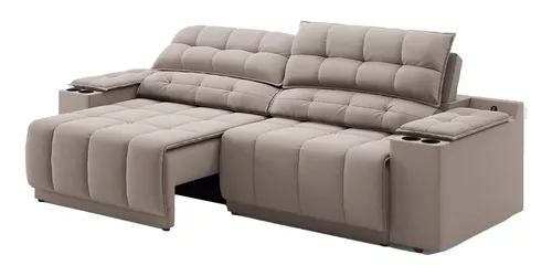 sofa-com-usb-retratil-e-reclinavel-samurai-2m-cor-bege - Imagem