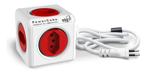 filtro-linha-5-tomadas-powercube-vermelho-pwcx5-elg-3-metros - Imagem