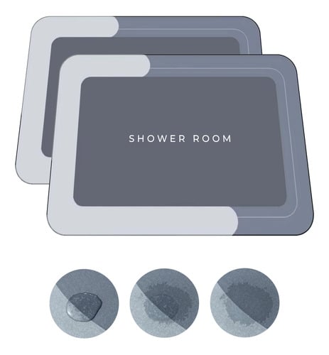 kit-2-tapetes-antiderrapante-magico-absorvente-banheiro - Imagem
