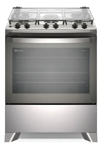 fogao-5-bocas-electrolux-cinza-efficient-com-mesa-inox-perfectcook-e-vaporbake-fe5ic-bivolt - Imagem