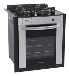 fogao-de-embutir-venax-gaudi-prisma-vitreo-a-gaseletrico-4-queimadores-inox-127v220v-porta-com-visor-513l - Imagem