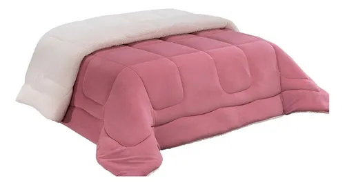 edredom-casal-queen-coberdrom-sherpa-com-tecido-200-fios-cor-rose - Imagem