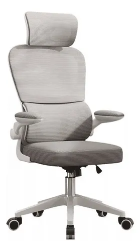 cadeira-escritorio-ergonomica-g500-luvinco-cor-cinza-com-suporte-lombar-estofado-mesh - Imagem