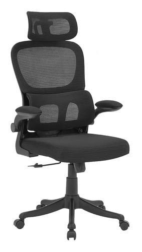 cadeira-de-escritorio-python-fly-xhocb07-ergonomica-preta-com-estofado-de-mesh - Imagem