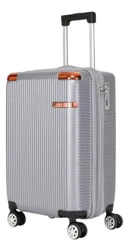 Mala De Viagem Bordo 10kg Pequena 55x35x25 Polipropileno Rígida Rodinhas 360 Com Zíper Expansivel Leva Na Cabine Do Avisão Resistente Cor Prateado 2088 Ygm Malas