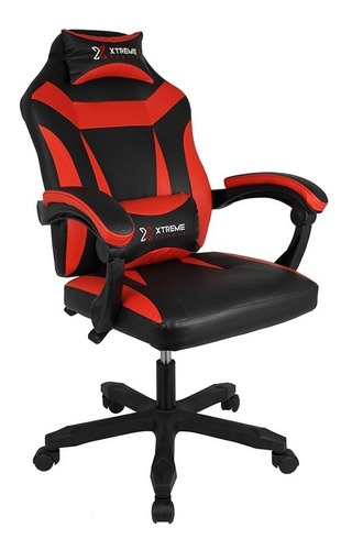 cadeira-de-escritorio-xtreme-gamer-ergonomica-azul-com-estofado-de-pu - Imagem