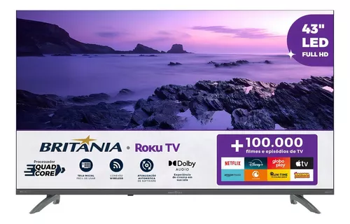 Smart Tv 43" Britânia B43kra Full Hd Roku Tv