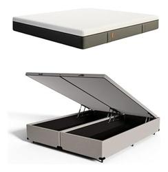 kit-colchao-emma-one-cama-bau-emma-queen-cor-branco-e-cinza - Imagem