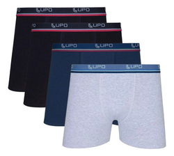 kit-4-cuecas-boxer-lupo-em-algodao-masculina-cotton-original - Imagem