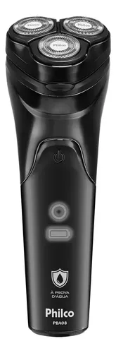 Barbeador Elétrico Pba08 À Prova Dágua Bivolt Philco Preto
