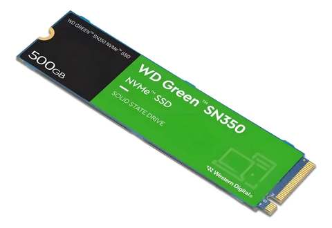 Ssd M.2 500gb Wd Green Sn350 2280 Nvme Pcie Gen 3.0 Wds500g2g0c Velocidade De Leitura 2400mb/s Para Pc E Notebook Cor Verde