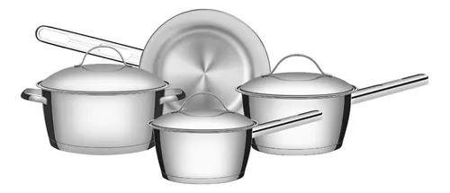 jogo-de-panelas-tramontina-allegra-4-pecas-em-aco-inox-com-fundo-triplo-e-tampas-de-inox - Imagem