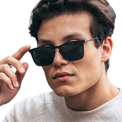 oculos-de-sol-quadrado-preto-fosco-unissex-protecao-uv400 - Imagem