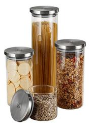 conjunto-4-potes-hermeticos-de-vidro-tampa-inox-electrolux-cor-transparente - Imagem