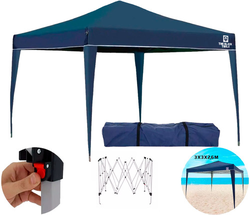 tenda-gazebo-sanfonado-articulada-dobravel-3x3-metros-para-praia-jardim-com-mala-transporte-the-black-tools - Imagem