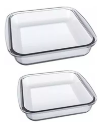 conjunto-assadeiras-quadradas-marinex-vidro-kit-2-unidades - Imagem