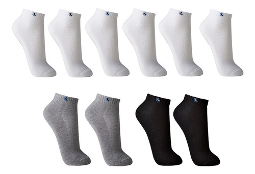 Kit Com 10 Pares De Meia Curta Algodão Adulto Lupo