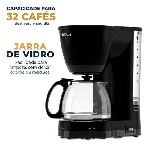 Cafeteira Britânia Bcf32c 32 Cafés 1,2l Preto