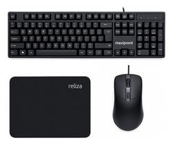 kit-teclado-mouse-mousepad-basico-com-fio-usb-computador-pc - Imagem