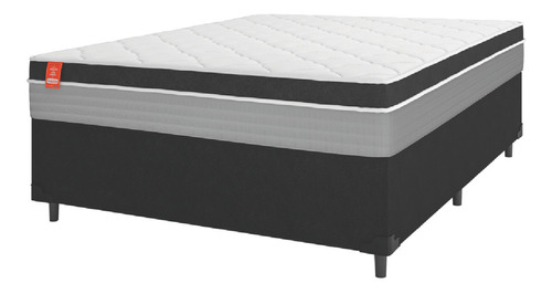 cama-box-casal-colchao-molas-ensacadas-real-138x188x65cm-preto-e-cinza-inducol - Imagem