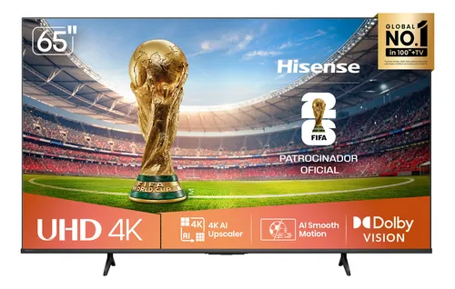 Hisense Smart TV 4K 65 Polegadas 65A6NV com Dolby Vision, HDR10, HLG, Dolby Gaming, Film Maker, DTS Virtual X, Compatibilidade Alexa e Google Home
