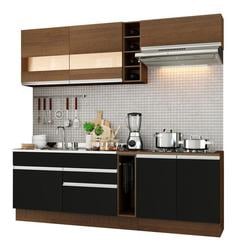 cozinha-completa-madesa-parma-armario-balcao-sem-tampo-pia-cor-rusticpretorustic - Imagem