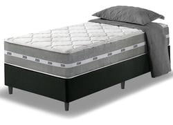 anjos-cama-box-solteiro-preto-com-colchao-molas-ensacadas-miami-cor-cinza-com-preto - Imagem