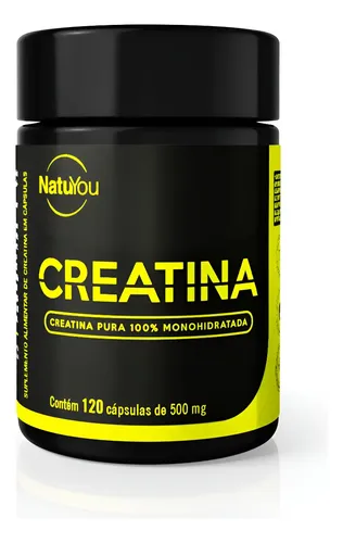 Creatina 100% Pura Monohidratada 120 Cápsulas - Natuyou Sem Sabor
