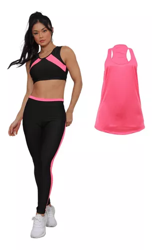 kit-conjunto-fitness-feminino-roupa-academia-legging-cropped - Imagem