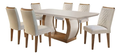 conjunto-sala-de-jantar-6-cadeiras-kate-espresso-moveis - Imagem