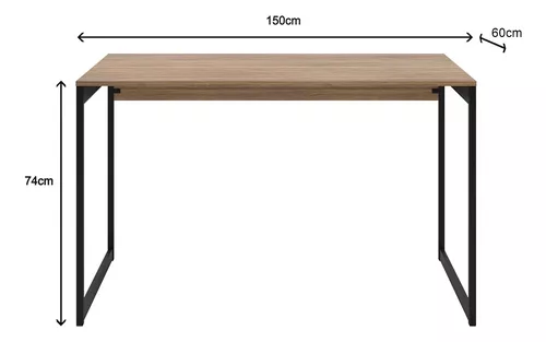 escrivaninha-sofa-sogude-escritorio-industrial-vintage-mdp-de-150cm-x-74cm-x-60cm-lamina-dourada - Imagem