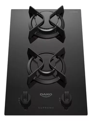 Cooktop A Gás Dako Supreme 2 Bocas Mesa Vidro Temperado Preto