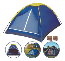 barraca-de-camping-2-pessoas-verde-impermeavel-c-bolsa-mor-cor-azul - Imagem