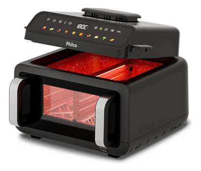Air Fryer Barbecue Philco 11l 10em1 Visor Glass 1900w Turbo