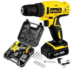 parafusadeira-furadeira-12v-bivolt-pfe-12ev-maleta-kit-evald-110v220v - Imagem