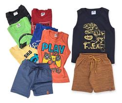 kit-5-conjunto-regata-premium-sortido-infantil-menino-verao - Imagem