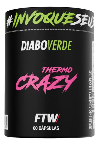 FTW Thermo Crazy Diabo Verde, Suplemento Alimentar com Cafeína, Taurina e L-Carnitina (60 Cápsulas)