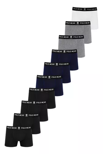 kit-10-cuecas-boxer-masculinas-algodao-polo-wear - Imagem