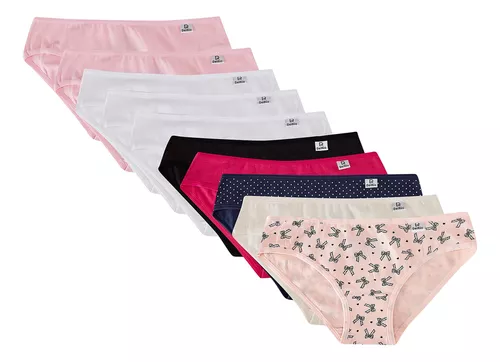kit-com-10-calcinhas-infantil-menina-cotton-miss-delrio - Imagem