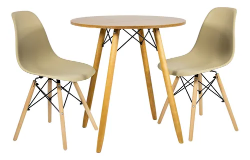 mesa-eiffel-redonda-freijo-70-cm-mdf-2-cadeira-eiffel - Imagem