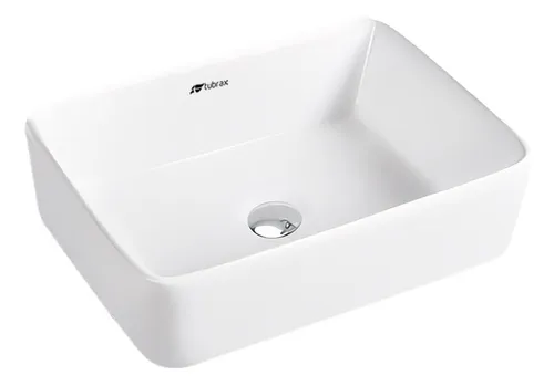 cuba-banheiro-lavabo-ceramica-louca-retangular-branca-apoio-cor-branco-brilhante - Imagem