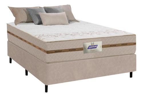 cama-box-casal-gazin-flora-bege-138x188cm - Imagem