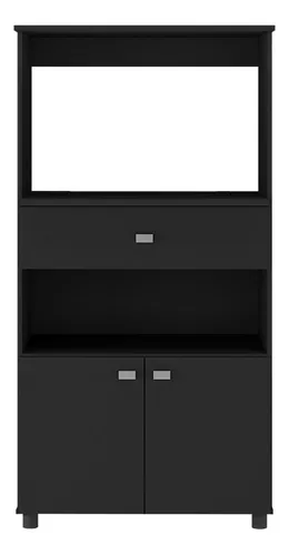 balcao-multimoveis-multiuso-forno-e-microondas-branco-ref-4060g-2-portas-e-1-gaveta-preto - Imagem